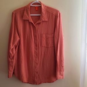 Large waffle coral shirt